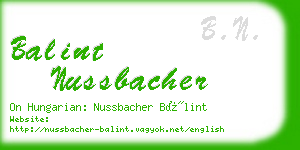 balint nussbacher business card